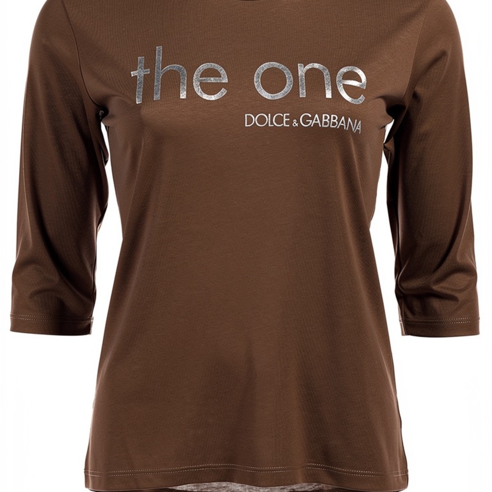 Dolce & Gabbana Brown tee with Silver Accents